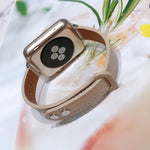 Cinturino di ricambio per cinturino in pelle con doppio chiodo, For Apple Watch Series 7  41mm / & 6 & SE & 5 & 4 40mm, For Apple Watch Series  7  45mm / & 6 & SE & 5 & 4 44mm