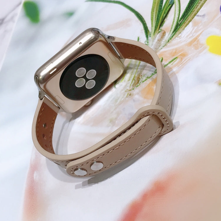 Cinturino di ricambio per cinturino in pelle con doppio chiodo, For Apple Watch Series 7  41mm / & 6 & SE & 5 & 4 40mm, For Apple Watch Series  7  45mm / & 6 & SE & 5 & 4 44mm