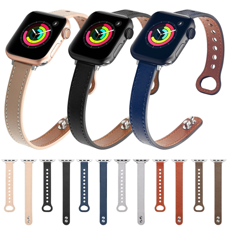 Cinturino di ricambio per cinturino in pelle con doppio chiodo, For Apple Watch Series 7  41mm / & 6 & SE & 5 & 4 40mm, For Apple Watch Series  7  45mm / & 6 & SE & 5 & 4 44mm