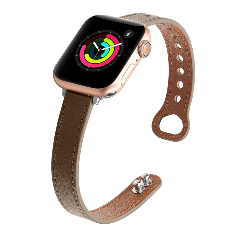 Cinturino di ricambio per cinturino in pelle con doppio chiodo, For Apple Watch Series 7  41mm / & 6 & SE & 5 & 4 40mm, For Apple Watch Series  7  45mm / & 6 & SE & 5 & 4 44mm