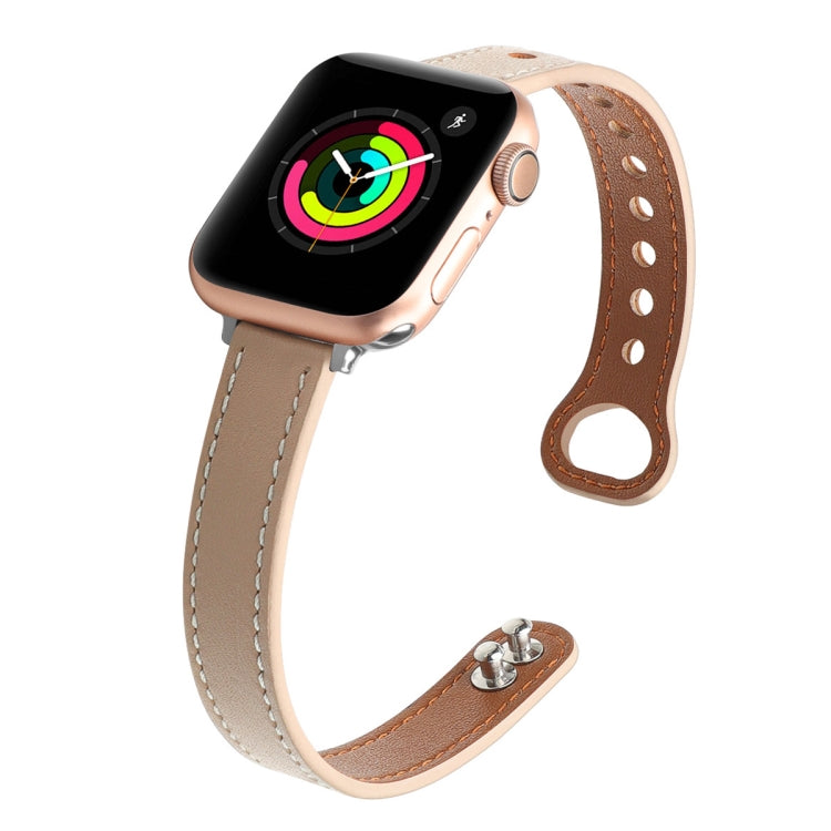 Cinturino di ricambio per cinturino in pelle con doppio chiodo, For Apple Watch Series 7  41mm / & 6 & SE & 5 & 4 40mm, For Apple Watch Series  7  45mm / & 6 & SE & 5 & 4 44mm