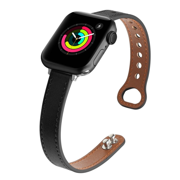 Cinturino di ricambio per cinturino in pelle con doppio chiodo, For Apple Watch Series 7  41mm / & 6 & SE & 5 & 4 40mm, For Apple Watch Series  7  45mm / & 6 & SE & 5 & 4 44mm