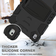 Cornice dello schermo di protezione a 3 strati + PC + Custodia combinata antiurto in silicone con supporto, For iPad 9.7 (2018) / (2017) / Air 2 / Pro 9.7, For iPad 10.2 2021 / 2020 / 2019