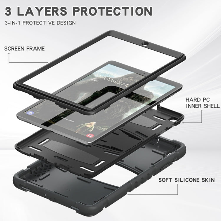 Cornice dello schermo di protezione a 3 strati + PC + Custodia combinata antiurto in silicone con supporto, For Samsung Galaxy Tab A 10.1 (2019) T510, For Samsung Galaxy Tab S6 T860