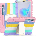 Cornice dello schermo di protezione a 3 strati + PC + Custodia combinata antiurto in silicone con supporto, For Samsung Galaxy Tab A 10.1 (2019) T510, For Samsung Galaxy Tab S6 T860