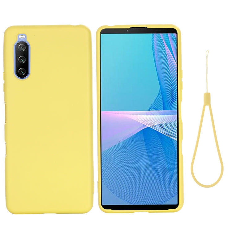 Custodia a copertura totale antiurto in silicone liquido Pure Color, For Sony Xperia 1 III, For Sony Xperia 10 III