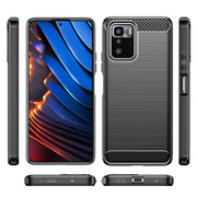 Custodia in TPU in fibra di carbonio con trama spazzolata, For Samsung Galaxy A22 4G, For Samsung Galaxy F52 5G, For Xiaomi Redmi Note 10 Pro 5G