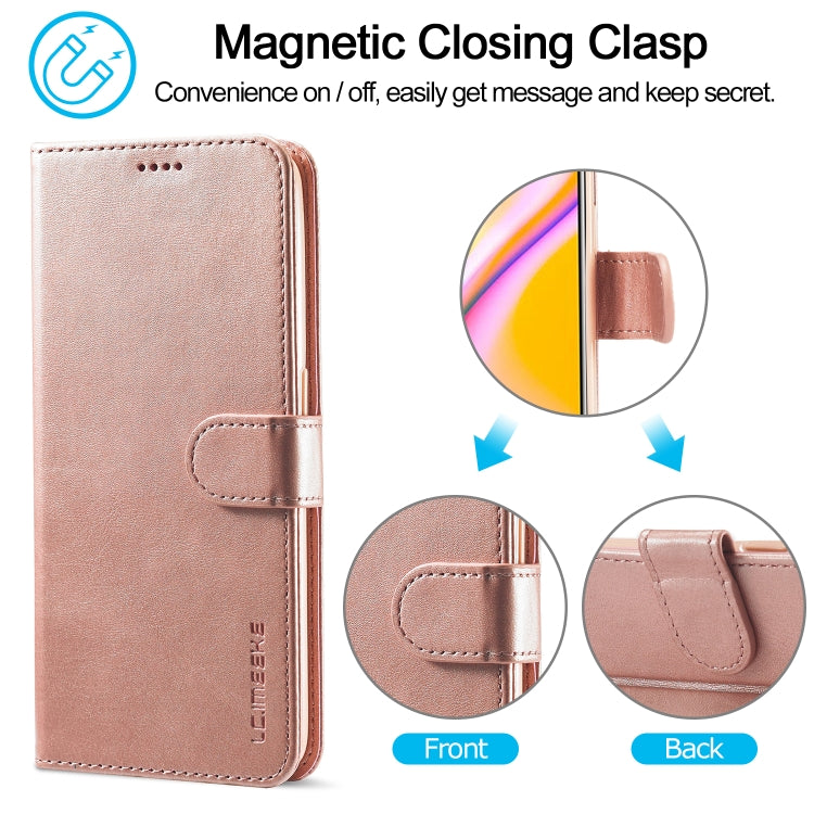 LC.IMEEKE Custodia in pelle a vibrazione orizzontale con struttura in vitello, con supporto, slot per schede e portafoglio, For OPPO Realme 8 / 8 Pro, For OPPO F19 Pro/A94 4G/Reno 5F