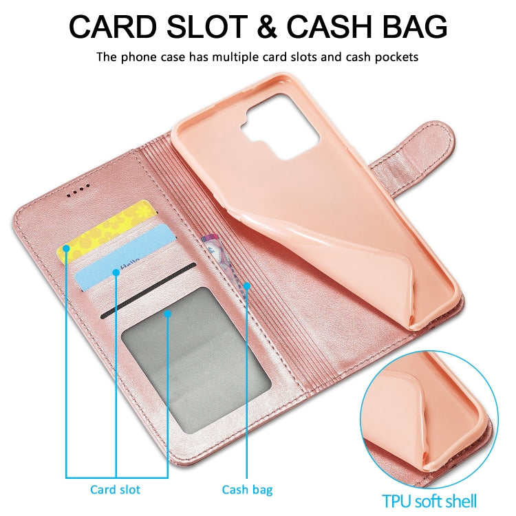 LC.IMEEKE Custodia in pelle a vibrazione orizzontale con struttura in vitello, con supporto, slot per schede e portafoglio, For OPPO Realme 8 / 8 Pro, For OPPO F19 Pro/A94 4G/Reno 5F