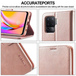 LC.IMEEKE Custodia in pelle a vibrazione orizzontale con struttura in vitello, con supporto, slot per schede e portafoglio, For OPPO Realme 8 / 8 Pro, For OPPO F19 Pro/A94 4G/Reno 5F