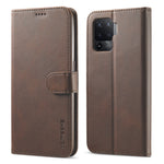 LC.IMEEKE Custodia in pelle a vibrazione orizzontale con struttura in vitello, con supporto, slot per schede e portafoglio, For OPPO Realme 8 / 8 Pro, For OPPO F19 Pro/A94 4G/Reno 5F