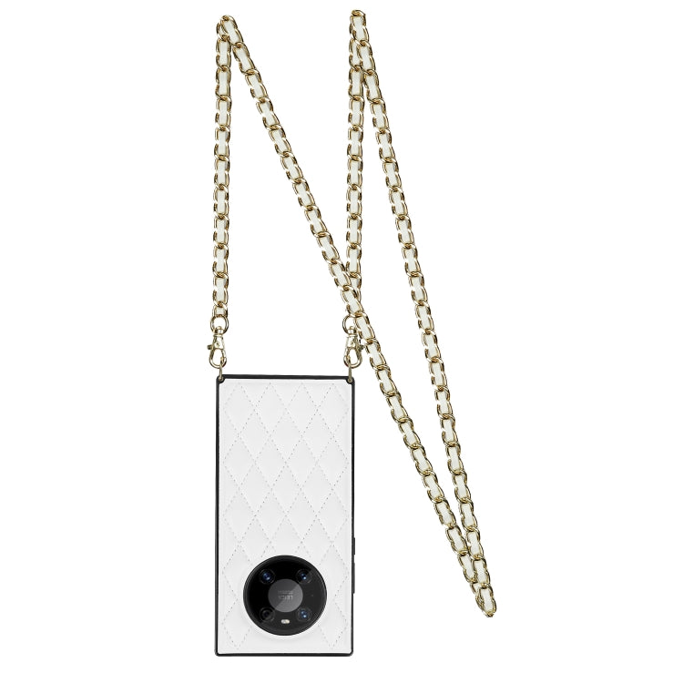 Elegante custodia antiurto in pelle microfibra con motivo rombico + TPU con tracolla a catena, For Huawei Mate 40 Pro, For Huawei Mate 20, For Huawei Mate 20 Lite, For Huawei Mate 20 Pro