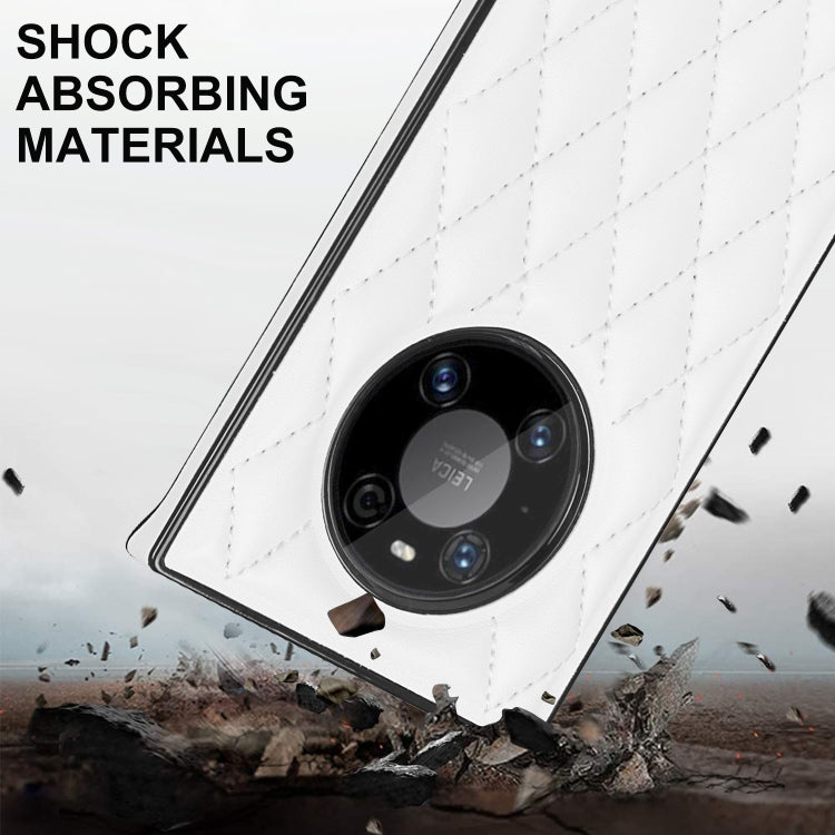 Elegante custodia antiurto in pelle microfibra con motivo rombico + TPU con tracolla a catena, For Huawei Mate 40 Pro, For Huawei Mate 20, For Huawei Mate 20 Lite, For Huawei Mate 20 Pro