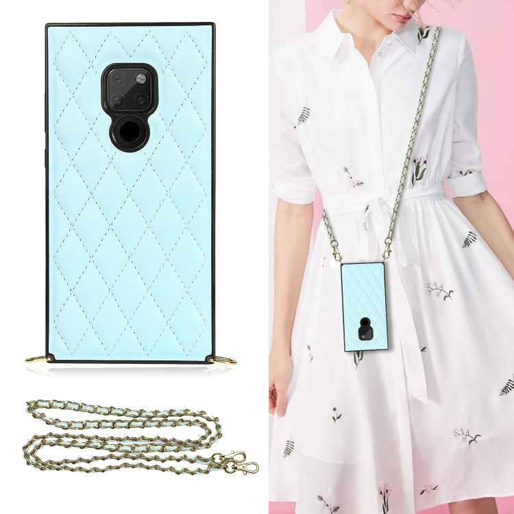 Elegante custodia antiurto in pelle microfibra con motivo rombico + TPU con tracolla a catena, For Huawei Mate 40 Pro, For Huawei Mate 20, For Huawei Mate 20 Lite, For Huawei Mate 20 Pro