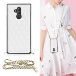 Elegante custodia antiurto in pelle microfibra con motivo rombico + TPU con tracolla a catena, For Huawei Mate 40 Pro, For Huawei Mate 20, For Huawei Mate 20 Lite, For Huawei Mate 20 Pro