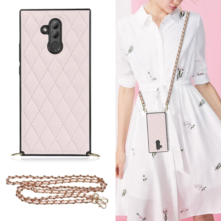 Elegante custodia antiurto in pelle microfibra con motivo rombico + TPU con tracolla a catena, For Huawei Mate 40 Pro, For Huawei Mate 20, For Huawei Mate 20 Lite, For Huawei Mate 20 Pro