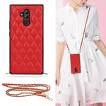 Elegante custodia antiurto in pelle microfibra con motivo rombico + TPU con tracolla a catena, For Huawei Mate 40 Pro, For Huawei Mate 20, For Huawei Mate 20 Lite, For Huawei Mate 20 Pro