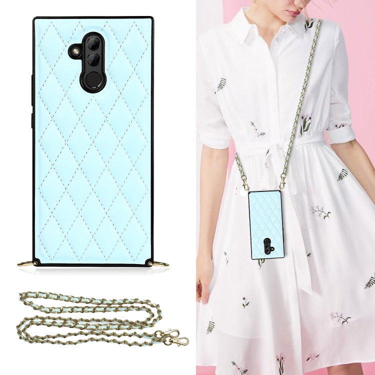 Elegante custodia antiurto in pelle microfibra con motivo rombico + TPU con tracolla a catena, For Huawei Mate 40 Pro, For Huawei Mate 20, For Huawei Mate 20 Lite, For Huawei Mate 20 Pro