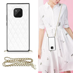 Elegante custodia antiurto in pelle microfibra con motivo rombico + TPU con tracolla a catena, For Huawei Mate 40 Pro, For Huawei Mate 20, For Huawei Mate 20 Lite, For Huawei Mate 20 Pro