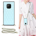 Elegante custodia antiurto in pelle microfibra con motivo rombico + TPU con tracolla a catena, For Huawei Mate 40 Pro, For Huawei Mate 20, For Huawei Mate 20 Lite, For Huawei Mate 20 Pro