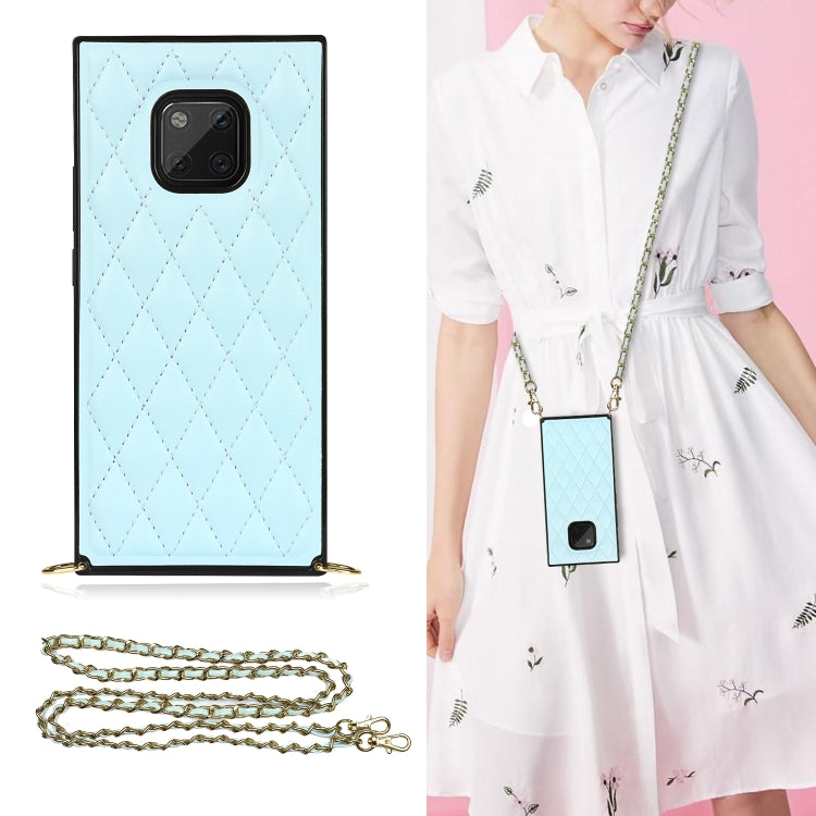 Elegante custodia antiurto in pelle microfibra con motivo rombico + TPU con tracolla a catena, For Huawei Mate 40 Pro, For Huawei Mate 20, For Huawei Mate 20 Lite, For Huawei Mate 20 Pro