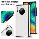 Elegante custodia antiurto in pelle microfibra con motivo rombico + TPU con tracolla a catena, For Huawei Mate 30, For Huawei P30 Pro, For Huawei P30 Lite, For Huawei P40