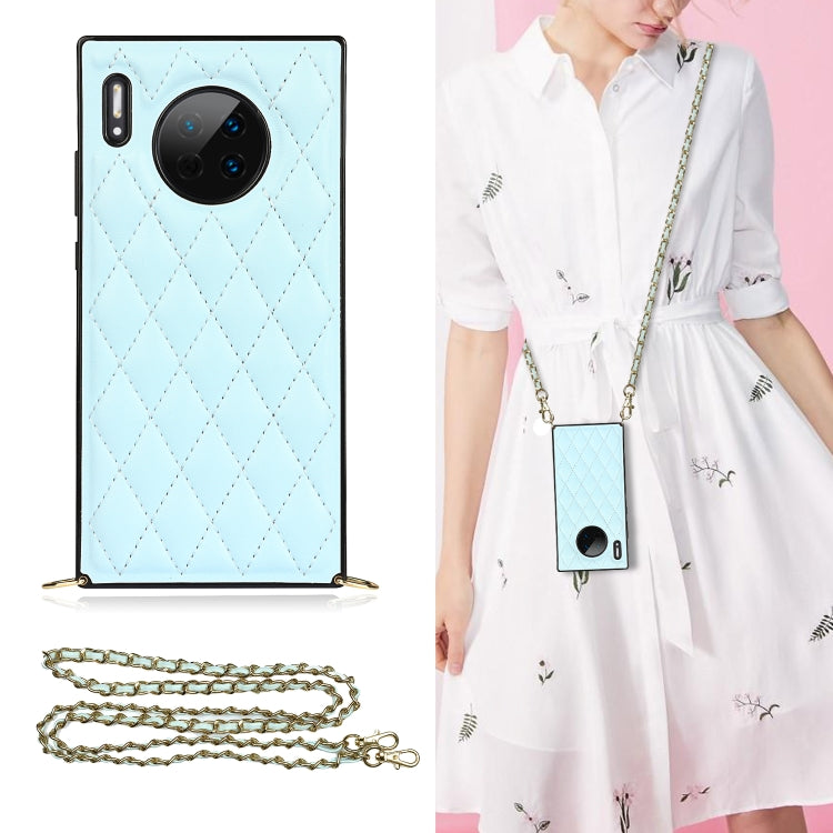 Elegante custodia antiurto in pelle microfibra con motivo rombico + TPU con tracolla a catena, For Huawei Mate 30, For Huawei P30 Pro, For Huawei P30 Lite, For Huawei P40