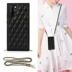 Elegante custodia antiurto in pelle microfibra con motivo rombico + TPU con tracolla a catena, For Huawei Mate 30, For Huawei P30 Pro, For Huawei P30 Lite, For Huawei P40