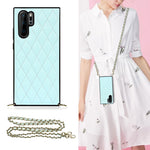 Elegante custodia antiurto in pelle microfibra con motivo rombico + TPU con tracolla a catena, For Huawei Mate 30, For Huawei P30 Pro, For Huawei P30 Lite, For Huawei P40