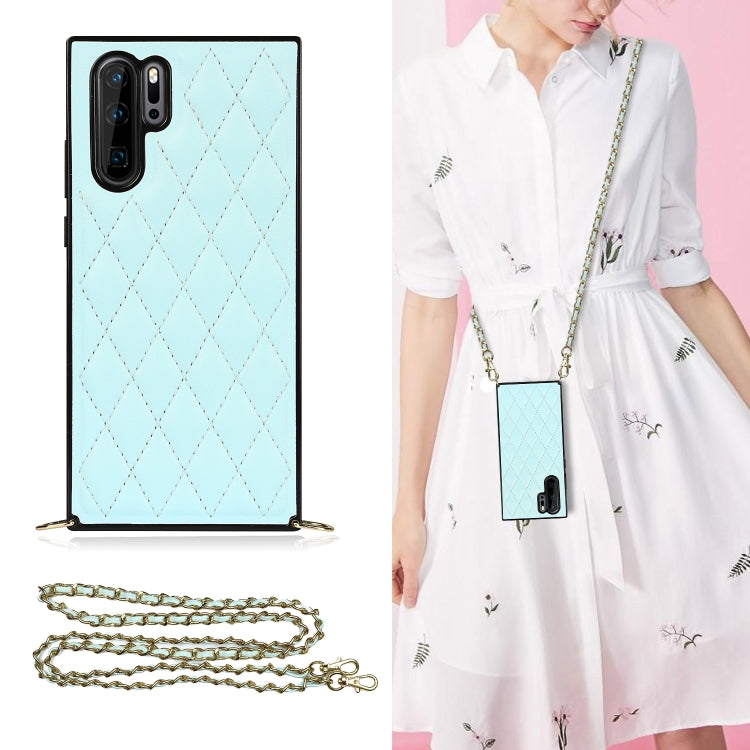 Elegante custodia antiurto in pelle microfibra con motivo rombico + TPU con tracolla a catena, For Huawei Mate 30, For Huawei P30 Pro, For Huawei P30 Lite, For Huawei P40