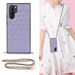 Elegante custodia antiurto in pelle microfibra con motivo rombico + TPU con tracolla a catena, For Huawei Mate 30, For Huawei P30 Pro, For Huawei P30 Lite, For Huawei P40