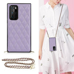 Elegante custodia antiurto in pelle microfibra con motivo rombico + TPU con tracolla a catena, For Huawei Mate 30, For Huawei P30 Pro, For Huawei P30 Lite, For Huawei P40