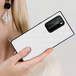 Elegante custodia antiurto in pelle microfibra con motivo rombico + TPU con tracolla a catena, For Huawei P40 Pro
