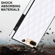 Elegante custodia antiurto in pelle microfibra con motivo rombico + TPU con tracolla a catena, For iPhone SE 2022 / SE 2020 / 8 / 7, For iPhone 8 Plus / 7 Plus, For iPhone X / XS, For iPhone XR