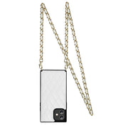 Elegante custodia antiurto in pelle microfibra con motivo rombico + TPU con tracolla a catena, For iPhone 12 mini, For iPhone 12 / 12 Pro, For iPhone 12 Pro Max