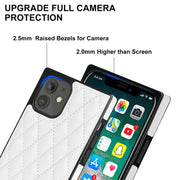 Elegante custodia antiurto in pelle microfibra con motivo rombico + TPU con tracolla a catena, For iPhone 12 mini, For iPhone 12 / 12 Pro, For iPhone 12 Pro Max