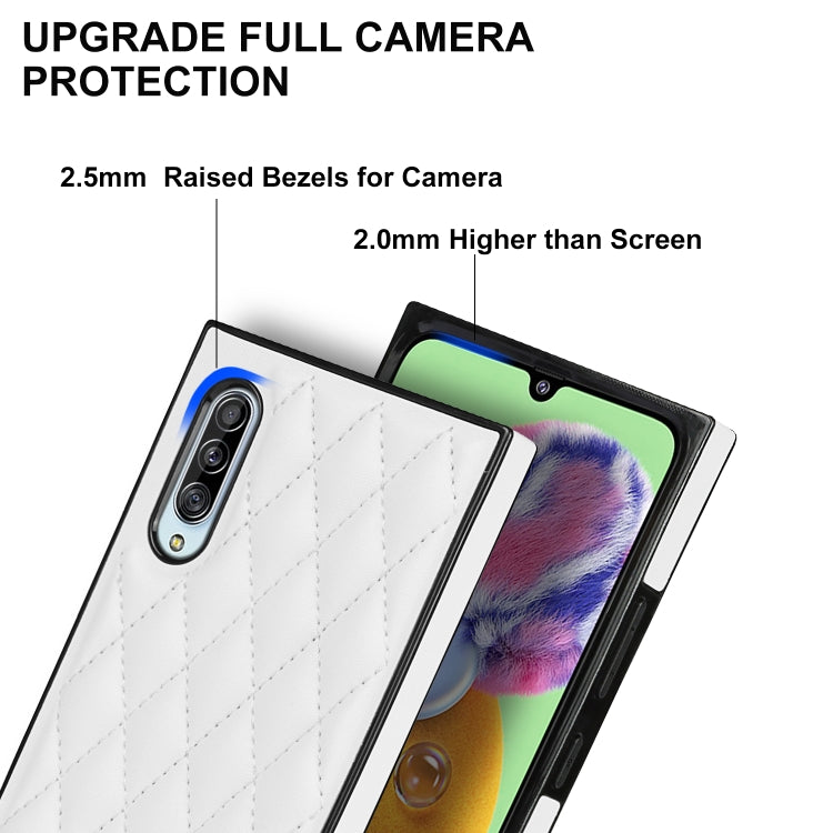 Elegante custodia antiurto in pelle microfibra con motivo rombico + TPU con tracolla a catena, For Samsung Galaxy A90 5G, For Samsung Galaxy Note10+, For Samsung Galaxy Note20 Ultra, For Samsung Galaxy S9+