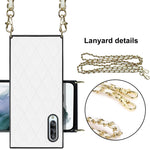 Elegante custodia antiurto in pelle microfibra con motivo rombico + TPU con tracolla a catena, For Samsung Galaxy A90 5G, For Samsung Galaxy Note10+, For Samsung Galaxy Note20 Ultra, For Samsung Galaxy S9+