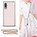 Elegante custodia antiurto in pelle microfibra con motivo rombico + TPU con tracolla a catena, For Samsung Galaxy A90 5G, For Samsung Galaxy Note10+, For Samsung Galaxy Note20 Ultra, For Samsung Galaxy S9+
