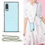 Elegante custodia antiurto in pelle microfibra con motivo rombico + TPU con tracolla a catena, For Samsung Galaxy A90 5G, For Samsung Galaxy Note10+, For Samsung Galaxy Note20 Ultra, For Samsung Galaxy S9+