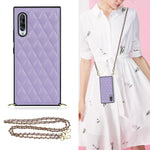 Elegante custodia antiurto in pelle microfibra con motivo rombico + TPU con tracolla a catena, For Samsung Galaxy A90 5G, For Samsung Galaxy Note10+, For Samsung Galaxy Note20 Ultra, For Samsung Galaxy S9+