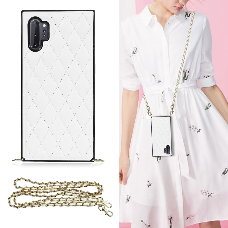 Elegante custodia antiurto in pelle microfibra con motivo rombico + TPU con tracolla a catena, For Samsung Galaxy A90 5G, For Samsung Galaxy Note10+, For Samsung Galaxy Note20 Ultra, For Samsung Galaxy S9+