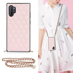 Elegante custodia antiurto in pelle microfibra con motivo rombico + TPU con tracolla a catena, For Samsung Galaxy A90 5G, For Samsung Galaxy Note10+, For Samsung Galaxy Note20 Ultra, For Samsung Galaxy S9+