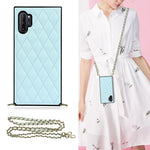 Elegante custodia antiurto in pelle microfibra con motivo rombico + TPU con tracolla a catena, For Samsung Galaxy A90 5G, For Samsung Galaxy Note10+, For Samsung Galaxy Note20 Ultra, For Samsung Galaxy S9+