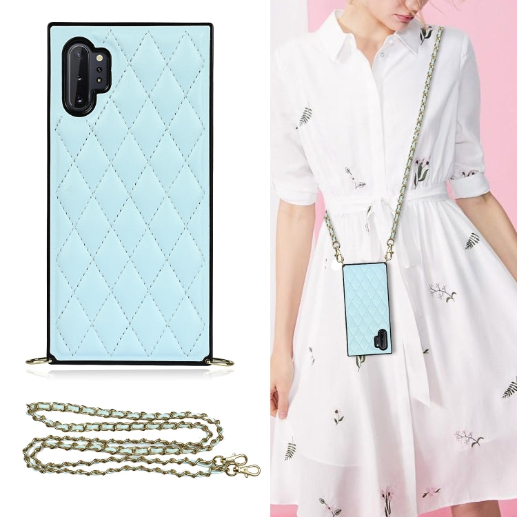 Elegante custodia antiurto in pelle microfibra con motivo rombico + TPU con tracolla a catena, For Samsung Galaxy A90 5G, For Samsung Galaxy Note10+, For Samsung Galaxy Note20 Ultra, For Samsung Galaxy S9+