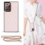 Elegante custodia antiurto in pelle microfibra con motivo rombico + TPU con tracolla a catena, For Samsung Galaxy A90 5G, For Samsung Galaxy Note10+, For Samsung Galaxy Note20 Ultra, For Samsung Galaxy S9+