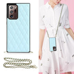 Elegante custodia antiurto in pelle microfibra con motivo rombico + TPU con tracolla a catena, For Samsung Galaxy A90 5G, For Samsung Galaxy Note10+, For Samsung Galaxy Note20 Ultra, For Samsung Galaxy S9+