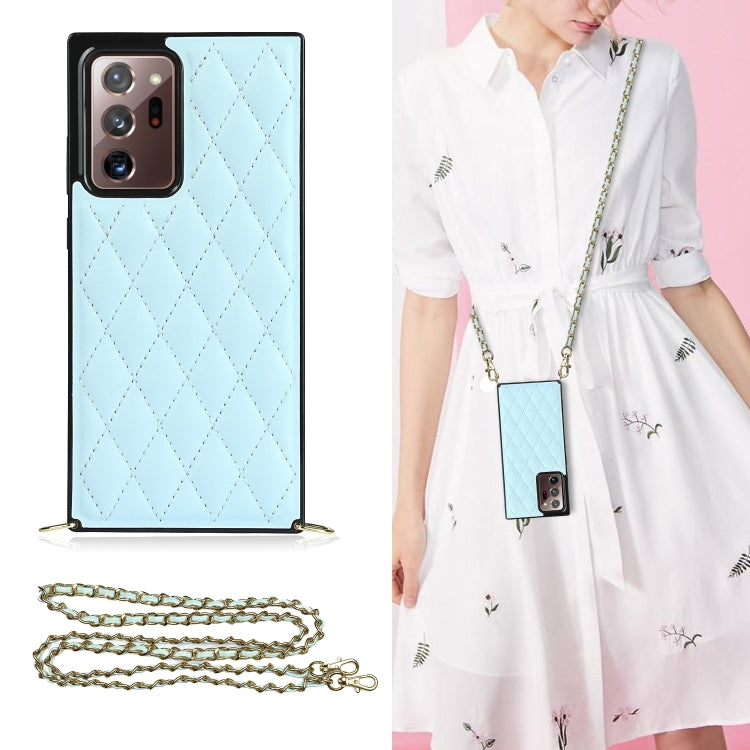 Elegante custodia antiurto in pelle microfibra con motivo rombico + TPU con tracolla a catena, For Samsung Galaxy A90 5G, For Samsung Galaxy Note10+, For Samsung Galaxy Note20 Ultra, For Samsung Galaxy S9+