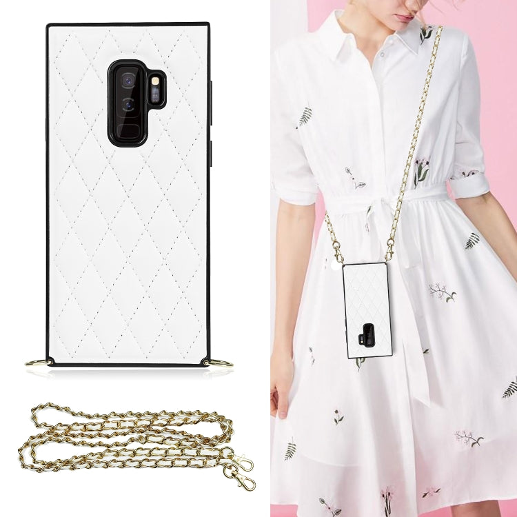 Elegante custodia antiurto in pelle microfibra con motivo rombico + TPU con tracolla a catena, For Samsung Galaxy A90 5G, For Samsung Galaxy Note10+, For Samsung Galaxy Note20 Ultra, For Samsung Galaxy S9+