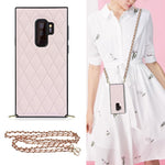 Elegante custodia antiurto in pelle microfibra con motivo rombico + TPU con tracolla a catena, For Samsung Galaxy A90 5G, For Samsung Galaxy Note10+, For Samsung Galaxy Note20 Ultra, For Samsung Galaxy S9+